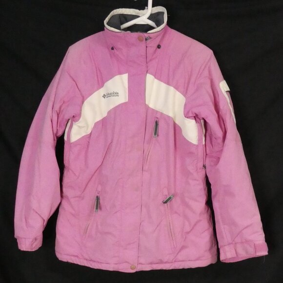 COLUMBIA SPORTSWEAR | women's medium | Vibrant Pink Winter Jacket | White Detail - Picture 1 of 16